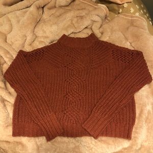 AE mock neck cable knit sweater